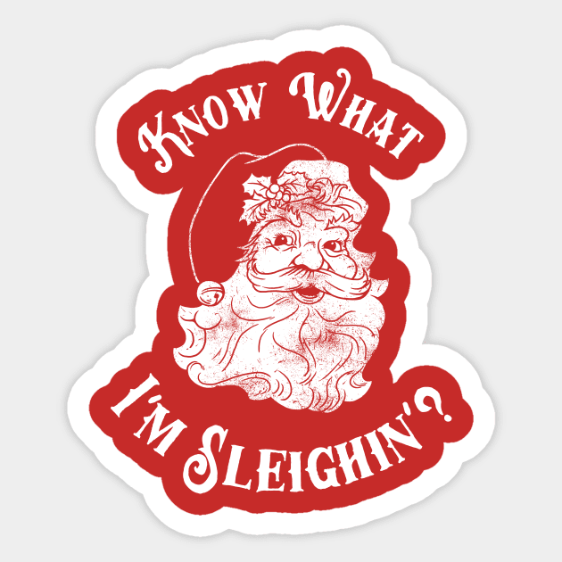 Know What I'm Sleighin'? Sticker by dumbshirts